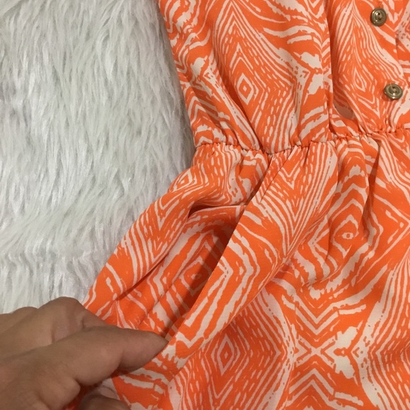 Akira Chicago geometric orange dress summer dress size small - Picture 6 of 7